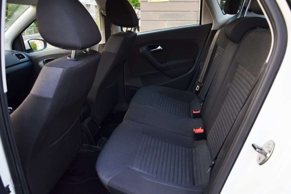 Back seats of a subcompact car